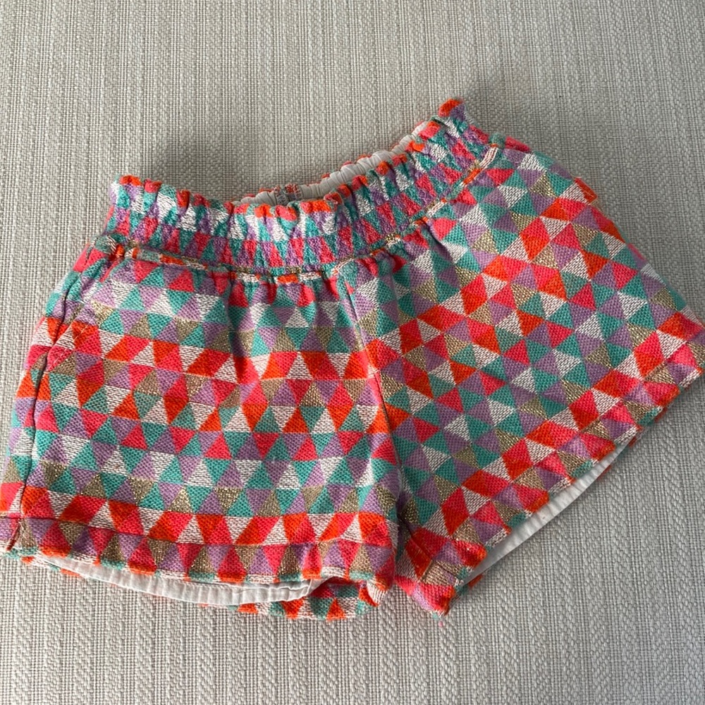 PEEK Kids Linen Blend Geometric Neon Shorts with Pockets